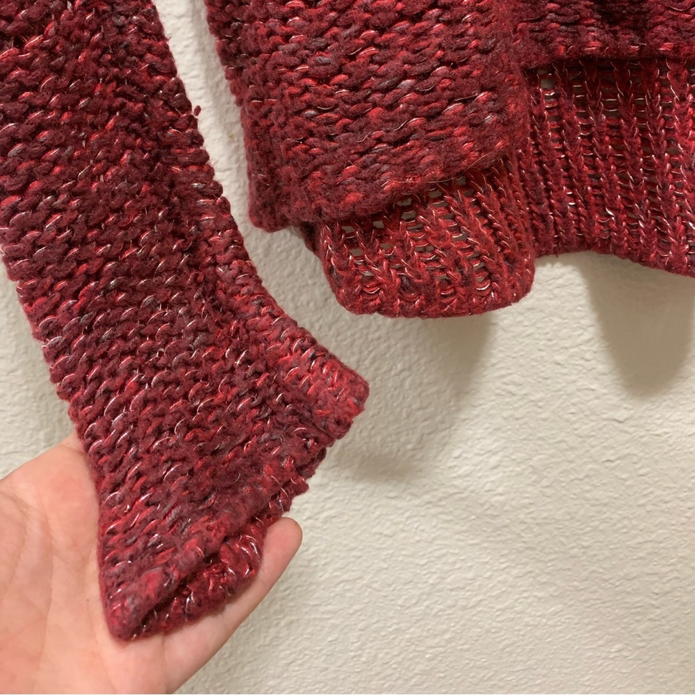 girls sweater L(14)| GUESS kids| dark pink & silver| knit long sleeve - Picture 4 of 5